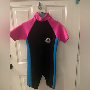 Kids SharkSkins Wetsuit - Pink, Black, and Blue